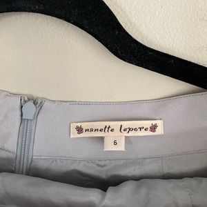 Nanette Lepore, gray silk and sequin skirt, size 6